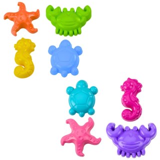 HEMAR Foremki Morskie Do Piasku 4 Sztuki Krab Żółw Rozgwiazda Konik Żółty Zielony