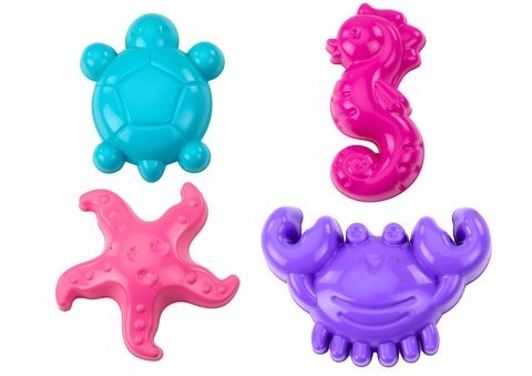 HEMAR Foremki Morskie Do Piasku 4 Sztuki Krab Żółw Rozgwiazda Konik Żółty Zielony