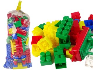 HEMAR Kolorowe Klocki Konstrukcyjne K3 Bardzo Duże 200 Elementów