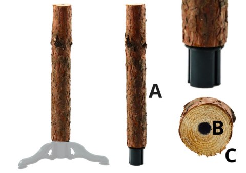 LEAN Stojak Pieniek Drewniany Na Cztery Nóżki Do Choinki Na Pniu