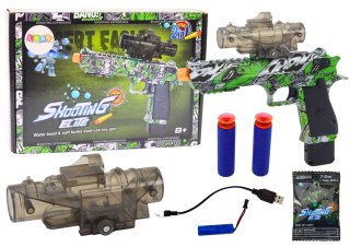 LEAN Toys Elektryczny Pistolet Na Kulki Wodne Strzałki 2w1 Zielony