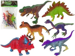 LEAN Toys Figurki Dinozaury Kolorowe 6 Sztuk