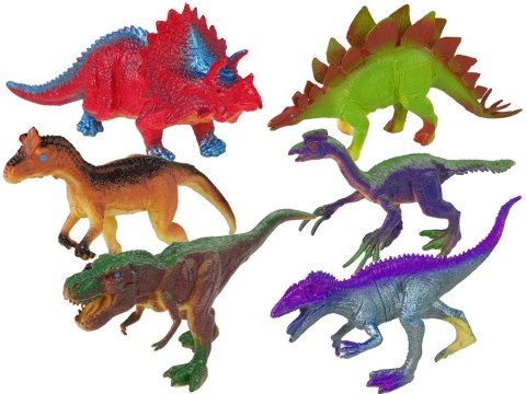 LEAN Toys Figurki Dinozaury Kolorowe 6 Sztuk