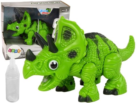 LEAN Toys Interaktywny Dinozaur Triceratops Para Wodna Dźwięk Zielony