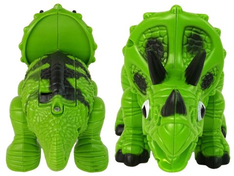 LEAN Toys Interaktywny Dinozaur Triceratops Para Wodna Dźwięk Zielony