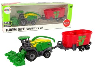 LEAN Toys Kombajn z Przyczepą Maszyna Rolnicza Zielony Czerwony