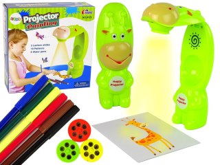 LEAN Toys Projektor Do Rysowania Rzutnik Krówka Pisaki Zielony