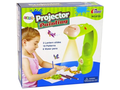 LEAN Toys Projektor Do Rysowania Rzutnik Krówka Pisaki Zielony