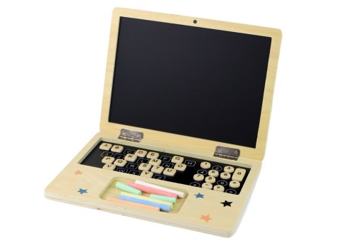 LEAN Toys Tablica Drewniana Laptop Kreda