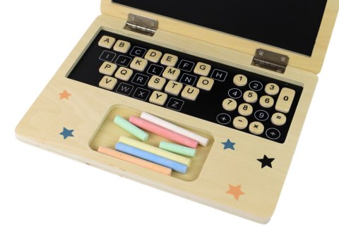 LEAN Toys Tablica Drewniana Laptop Kreda