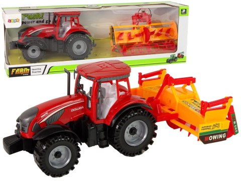 LEAN Toys Traktor z Kultywatorem Napęd Frykcyjny Czerwony