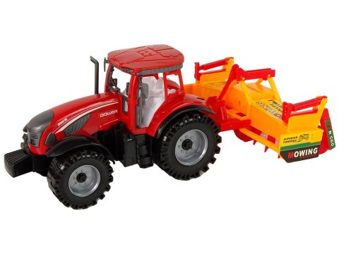 LEAN Toys Traktor z Kultywatorem Napęd Frykcyjny Czerwony