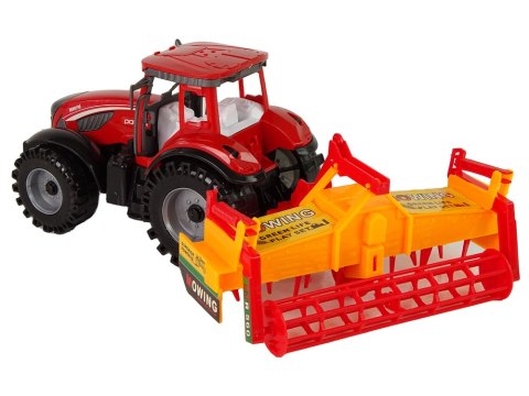 LEAN Toys Traktor z Kultywatorem Napęd Frykcyjny Czerwony