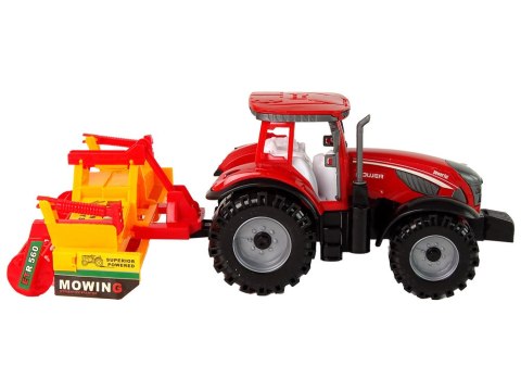 LEAN Toys Traktor z Kultywatorem Napęd Frykcyjny Czerwony
