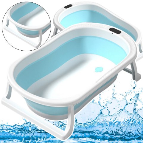 LEAN Wanienka Do Kąpieli Składana Antypoślizgowe Nóżki Niebieska
