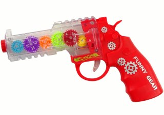 LEAN TOYS Pistolet Kolorowe Światła Dźwięk Czerwony