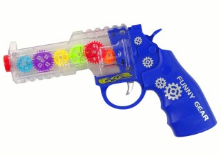 LEAN TOYS Pistolet Kolorowe Światła Dźwięk Niebieski