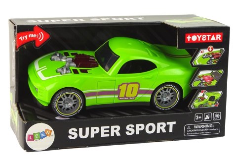 LEAN Toys Auto 1:14 Samochód Zielony Sportowy Dźwięk Światła Pojazd