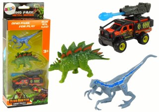 LEAN Toys Dinozaury Figurki Zestaw Auto Rakieta Niebieski