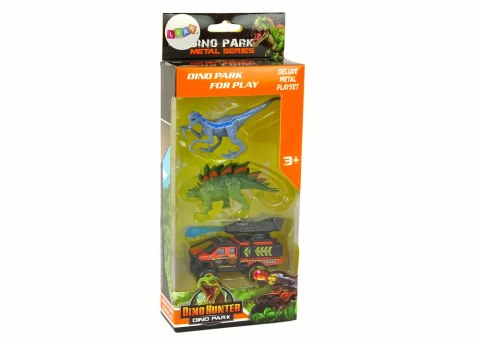 LEAN Toys Dinozaury Figurki Zestaw Auto Rakieta Niebieski