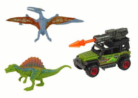 LEAN Toys Dinozaury Figurki Zestaw Auto Rakieta Pomarańczowy