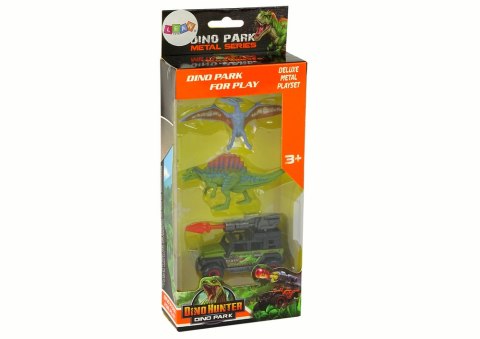 LEAN Toys Dinozaury Figurki Zestaw Auto Rakieta Pomarańczowy