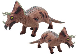 LEAN Toys Duża Figurka Dinozaur Triceratops Dźwięk 36 cm Brązowy