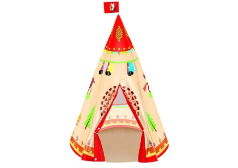 LEAN Toys Namiot Tipi Dla Dzieci Styl Indiański Ogród Kremowy 160 cm x 105 cm