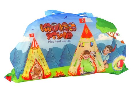 LEAN Toys Namiot Tipi Dla Dzieci Styl Indiański Ogród Kremowy 160 cm x 105 cm