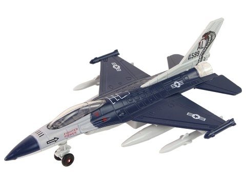 LEAN Toys Samolot Napęd Frykcyjny Światła Dźwięki 1:72 Granatowy