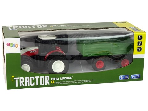 LEAN Toys Traktor Zdalnie Sterowany z Przyczepą 1:24 Czerwony Zielony