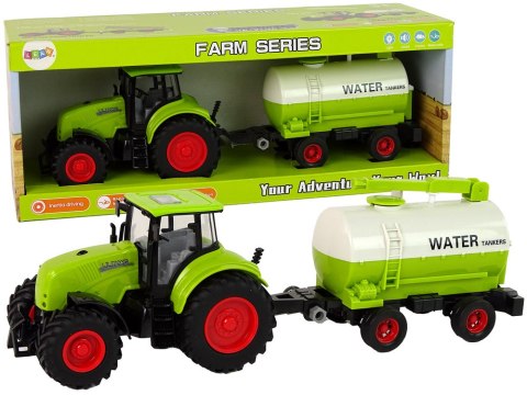 LEAN Toys Traktor z Przyczepą Duże Koła Zielony Farma