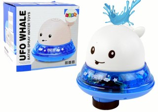 LEAN Toys Wieloryb Tryskający Wodą z Podstawką Zabawka do Kąpieli Biały
