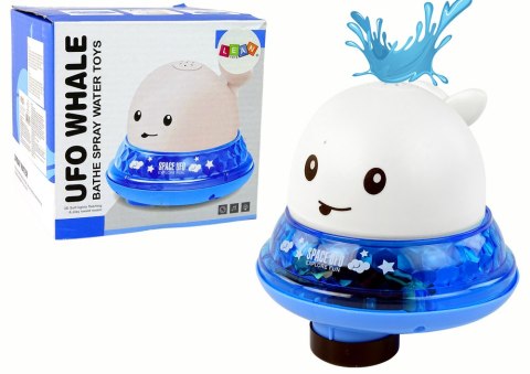 LEAN Toys Wieloryb Tryskający Wodą z Podstawką Zabawka do Kąpieli Biały