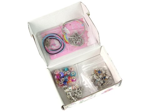 LEAN Toys Zestaw Bransoletek, Łańcuszków oraz Kolorowych Koralików do Biżuterii