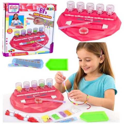 LEAN Toys Zestaw Kreatywny do Robienia Bransoletek DIY Diamenciki Wyklejanie