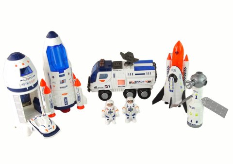 LEAN Toys Zestaw Rakieta Kosmos Statki Space Pojazdy Astronauci