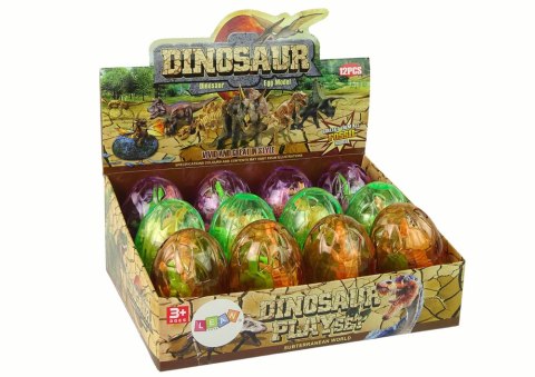 LEAN TOYS Duże Jajo Dinozaura 2 Figurki Jajko Dinozaury 9 cm