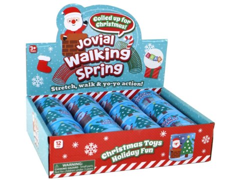 LEAN TOYS Kultowa Sprężyna Niebieska Motyw Świąteczny Relaksacyjna 6CM