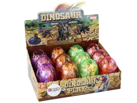 LEAN TOYS Otwierane Jajo Dinozaura Figurka Żółta 4 Kolory 9 cm