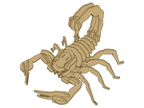 LEAN Toys Drewniane Puzzle Przestrzenne 3D Skorpion Składanka Edukacyjna 35 Elementów