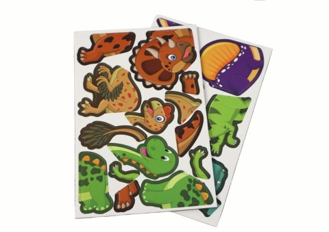 LEAN Toys Edukacyjny Zestaw Puzzli Magnetycznych Z Motywem Dinozaurów