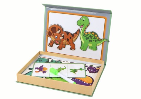 LEAN Toys Edukacyjny Zestaw Puzzli Magnetycznych Z Motywem Dinozaurów