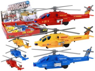 LEAN Toys Helikopter Śmigłowiec Aluminiowy Ratunkowy Z Napędem Mix Dźwięk Światła
