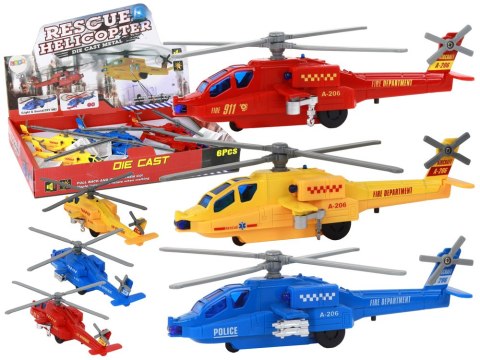LEAN Toys Helikopter Śmigłowiec Aluminiowy Ratunkowy Z Napędem Mix Dźwięk Światła