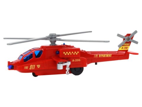 LEAN Toys Helikopter Śmigłowiec Aluminiowy Ratunkowy Z Napędem Mix Dźwięk Światła