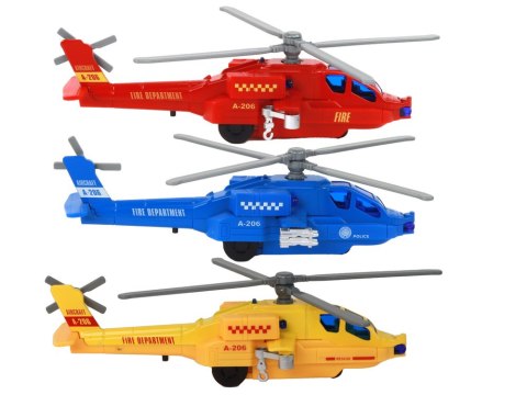 LEAN Toys Helikopter Śmigłowiec Aluminiowy Ratunkowy Z Napędem Mix Dźwięk Światła