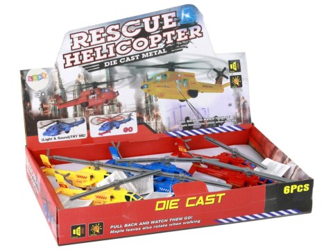 LEAN Toys Helikopter Śmigłowiec Aluminiowy Ratunkowy Z Napędem Mix Dźwięk Światła