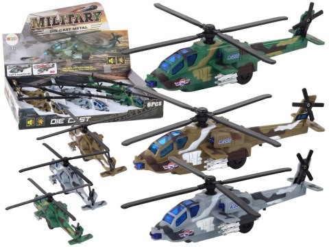 LEAN Toys Helikopter Wojskowy Śmigłowiec Militarny Aluminiowy Mix Dźwięk Światła