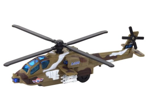 LEAN Toys Helikopter Wojskowy Śmigłowiec Militarny Aluminiowy Mix Dźwięk Światła